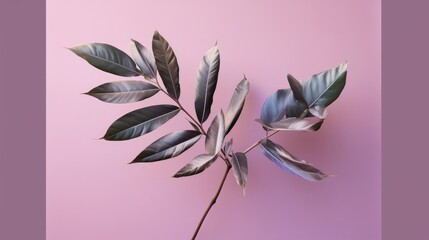 Fototapeta na wymiar A minimalist composition of tropical palm leaves. AI generated