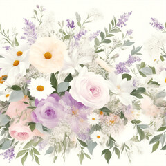 Obraz na płótnie Canvas Digital Photo of Seamless Wildflower Pattern