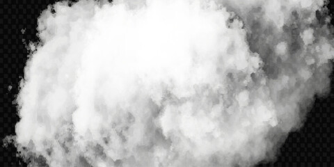 A transparent special effect is highlighted by fog or smoke. White cloud vector, snow storm. Shine through the snowy haze. cloud, smog.