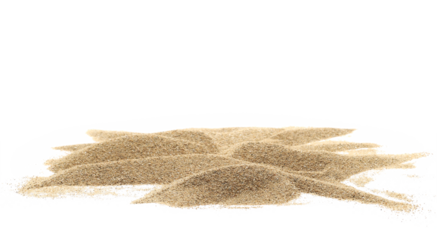 Desert sand pile, dune isolated on white background and texture, with clipping path
