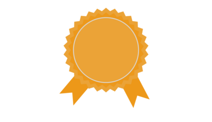 gold seal with gold ribbon