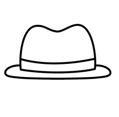 Cute man hat outline icon	