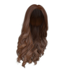 Fototapeta premium 3d rendering mahogany dark ginger wavy princess hair isolated