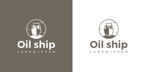 template logo design vector oil ship silhouette