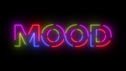 Mood colored text. Laser vintage effect. Infinite loopable