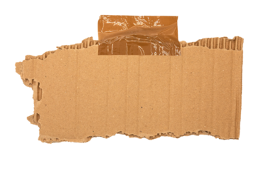 Morceau de carton avec un bout de ruban adhésif