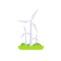 Wind turbine Icon Isolated Sign Flat Style Vector Illustration Symbol on White Background