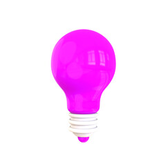 3d render purple light bulb idea concept 3d illustration