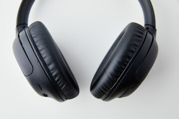 Black Wireless Headphones in Studio - Stock Photos.