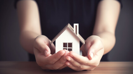 Hand hold house , Generative ai