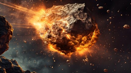 burning meteorite - Generative AI