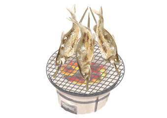 手描きの鮎の塩焼き_1_3
