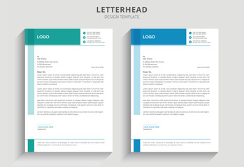 Professional corporate simple business letterhead design and business document template. 