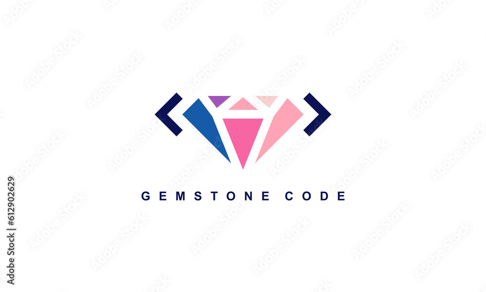 Wall mural pictogram logo combination diamond and coding