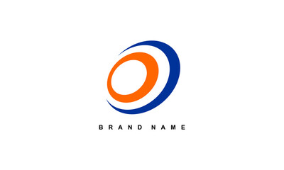 pictogram logo combination two oval circle shape in blue and orange color