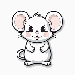 Obraz na płótnie Canvas Cartoon mouse. Isolated on white background. Vector illustration for pet, animal, wildlife concept 