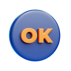 Ok 3d illustration icon