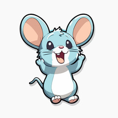 Cartoon mouse. Isolated on white background. Vector illustration for pet, animal, wildlife concept
