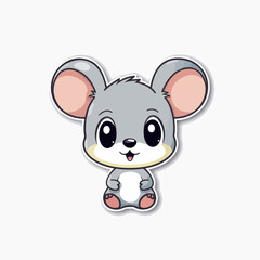Obraz na płótnie Canvas Cartoon mouse. Isolated on white background. Vector illustration for pet, animal, wildlife concept 