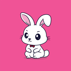 vector cute bunny rabbit. animal cartoon concept isolated. flat cartoon style