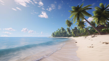 Tropical Summer Sea Beach Landscape Generative AI