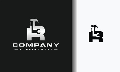 letter R workshop equipment logo