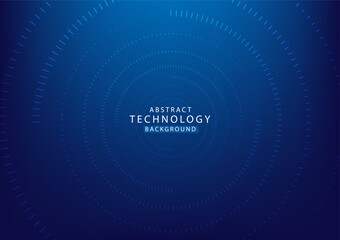 Abstract circle blue background high tech. Concept technology, innovation, big data, Ai, network, business, modern, virtual reality