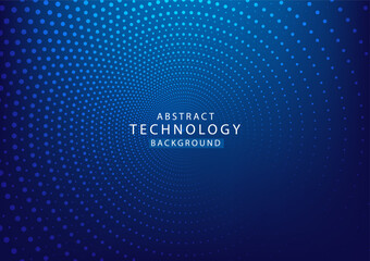 Abstract dot circle blue background high tech. Concept technology, innovation, big data, Ai, network, business, modern, online