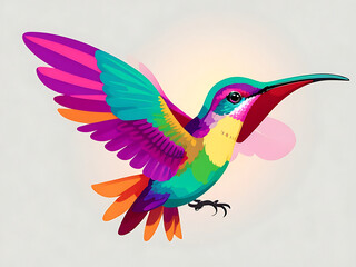Obraz premium Broad Billed Hummingbird. Using creative backgrounds the colorful bird becomes more interesting and blends with the colors. These birds are native.