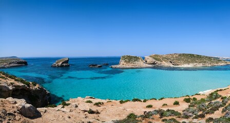 Fototapeta na wymiar Blue Lagoon on Comino Island - Malta