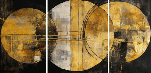 Sophisticated Harmony: Contemporary Circular Art Deco Shapes, Generative AI