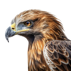Fototapeta premium a Golden Eagle portrait in various positions, magnificent raptor Wildlife-themed, photorealistic illustrations in a PNG, cutout, and isolated. Generative AI
