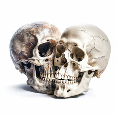 two skulls together, skulls