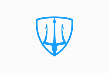 Trident Shield logo vector premium template - obrazy, fototapety, plakaty