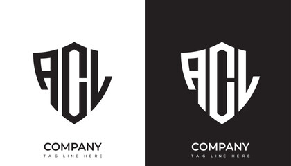 ACL logo. ACL shield logo design. ACL logo for technology, business and real estate brand