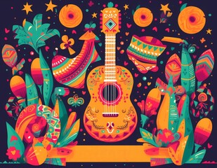 Obraz na płótnie Canvas Holiday Mexican illustration, Generative AI