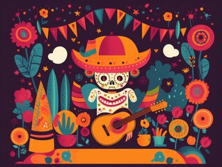 Holiday Mexican illustration, Generative AI