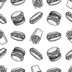 Fast food seamless pattern.