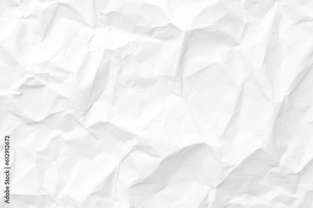 Fototapete White paper crumpled papar texture background for cover card design or overlay and paint art background pattern background texture.