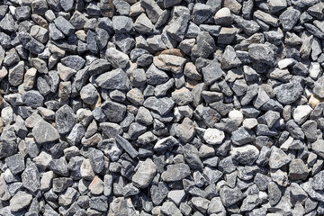 Crushed grey stones