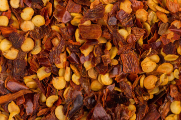 Pile of a crushed red pepper