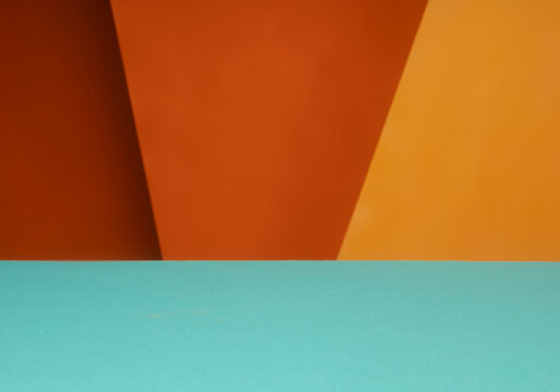 Orange and teal table top background set