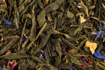 Flavoured green tea isolated