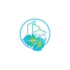 Obraz premium eco house logo design