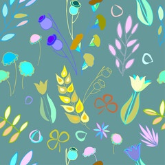 pattern flowers abstraction vector ear digital art floristry background
