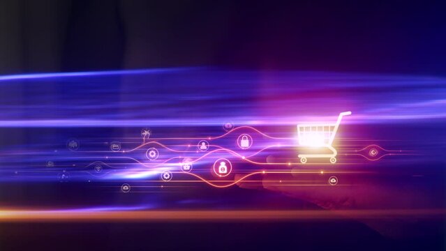 Shopping Cart Icon On Abstract Background