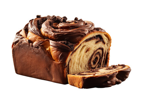Babka on transparent background. Generative AI.