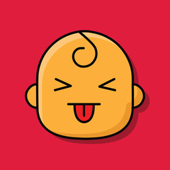 Stuck out tongue Cute Baby Face Emoji