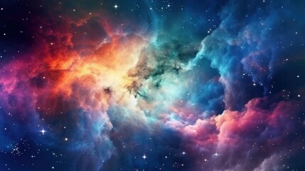 Fototapeta premium Painting the Universe with Vibrant Colors and Dazzling Stars. Galaxy background.