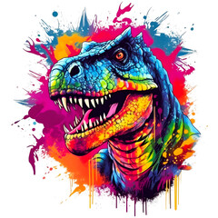Tyrannosaurus rex dinosaur illustration, created with Generative AI technology